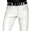 Lederhose Lederjeans weiß
